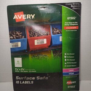 Avery (61502) Labels Removable Surface Safe, 1-5/8" x 3-5/8", 300 Total Labels